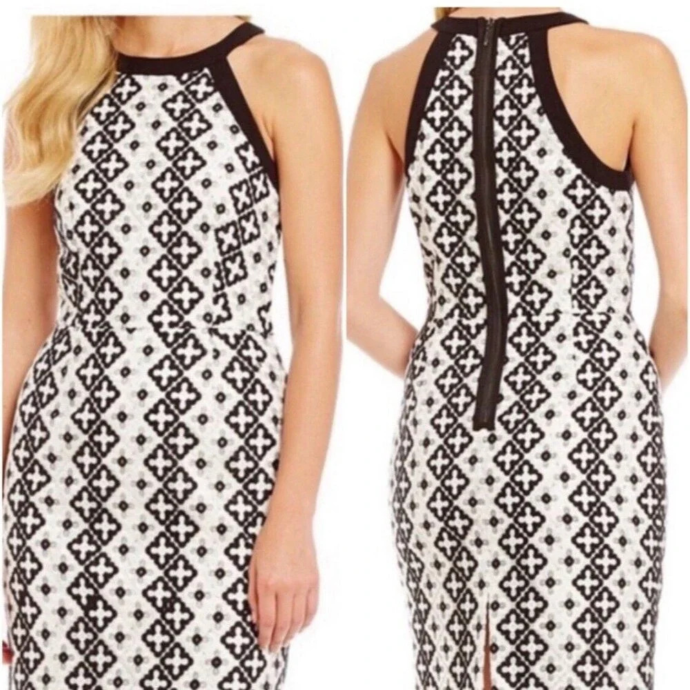Women's Sasha Sleeveless Embroidery Dress White, Black Size 6 $198